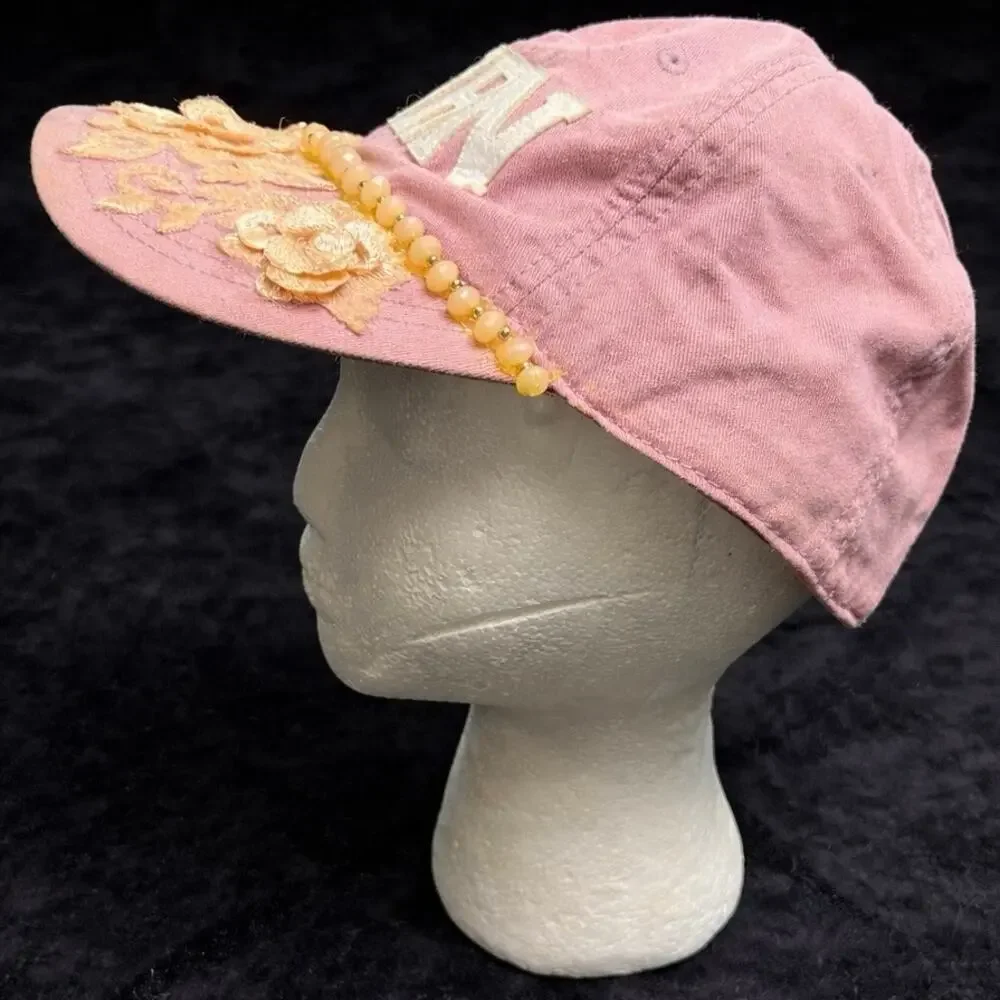 Pink Beaded Burn Hat